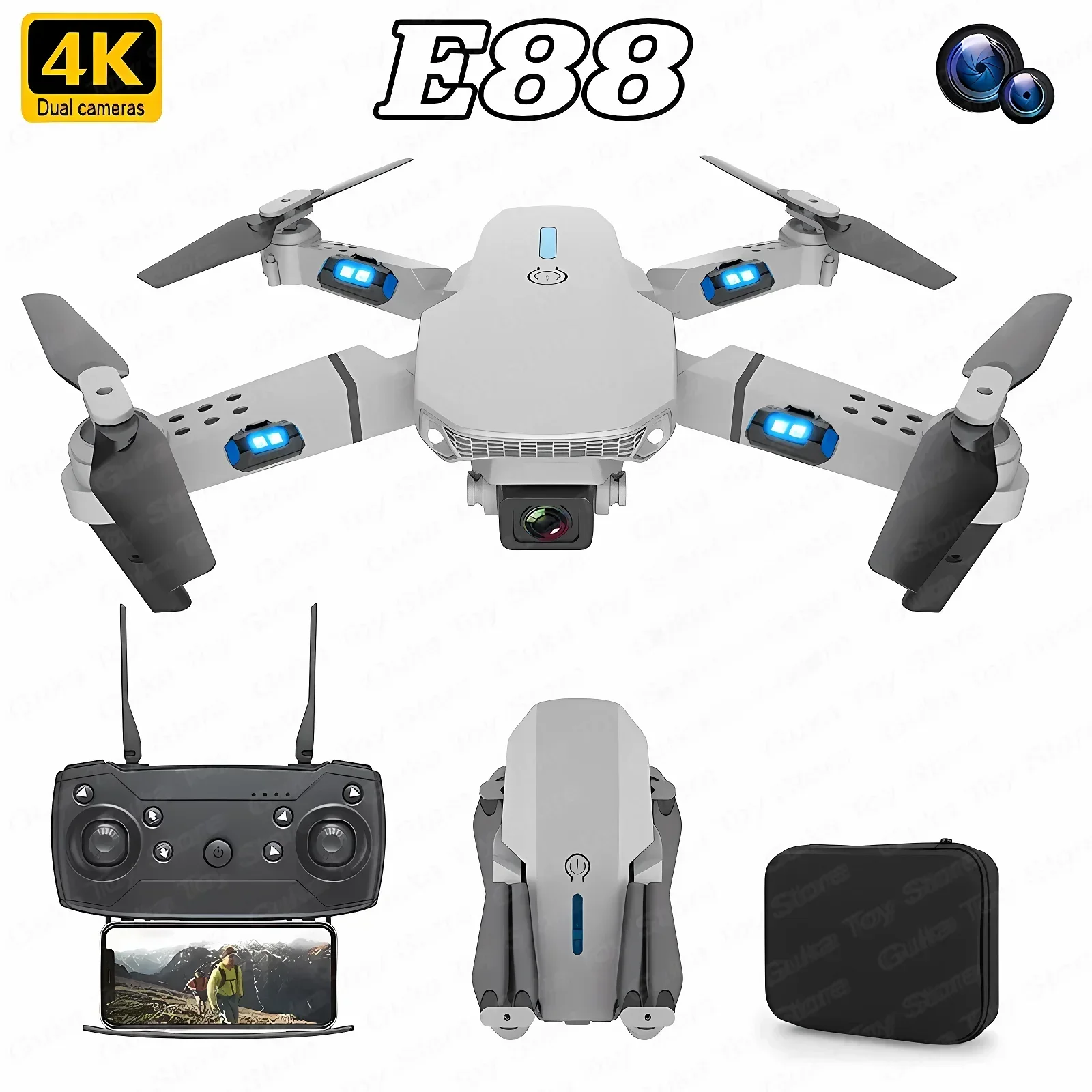 E88 Pro WIFI FPV Drone grandan - Rc Helicopter Case recensione e prezzo